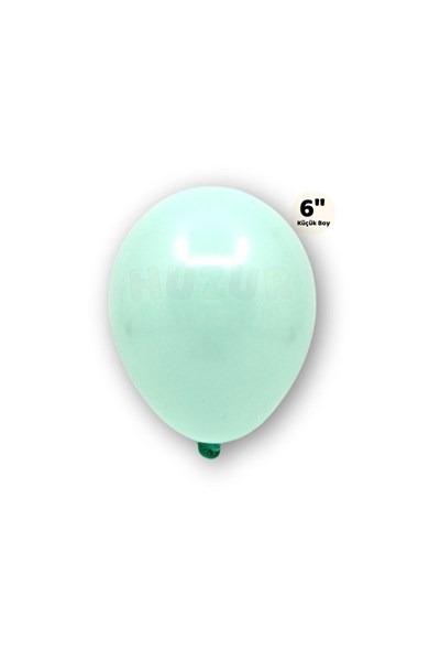 Küçük Mini Boy Su Yeşili Renkli Makaron Balon 10 Adet 6 Inç 15 Cm Parti Balonu Soft Renk Doğum Günü