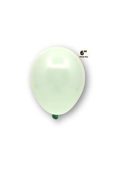 Küçük Mini Boy Yeşil Renkli Makaron Balon 10 Adet 6 Inç 15 Cm Parti Balonu Soft Renk Doğum Günü Süs