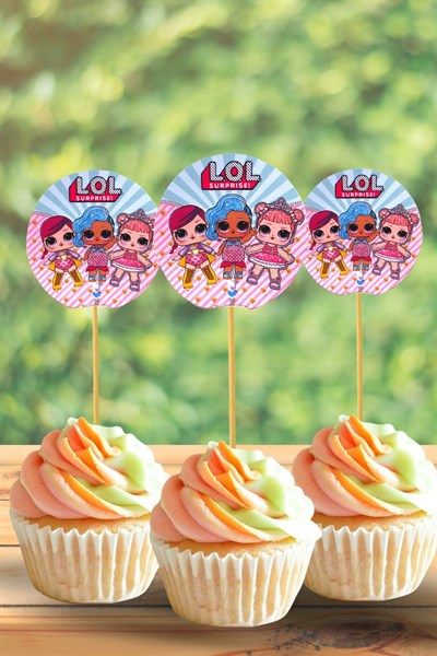 Lol Bebek Surprise Kürdan 20 Adet 9 Cm Cupcuke Muffin Kürdanı Karakter Temalı Kızlar Parti Konsepti
