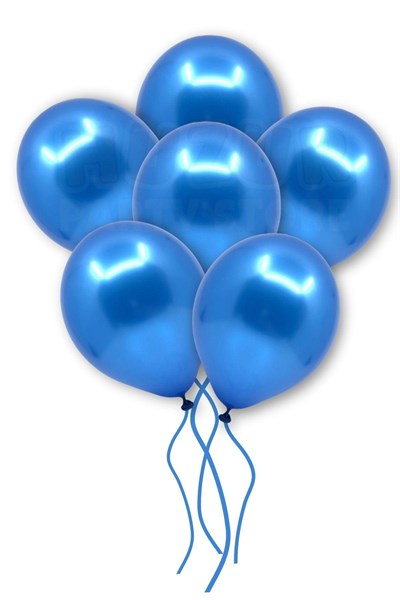 Mavi Konfetili Şeffaf Ve Lacivert Metalik Balon Seti 20 Adet 30 Cm Içi Gözüken Pullu Balon Pulu