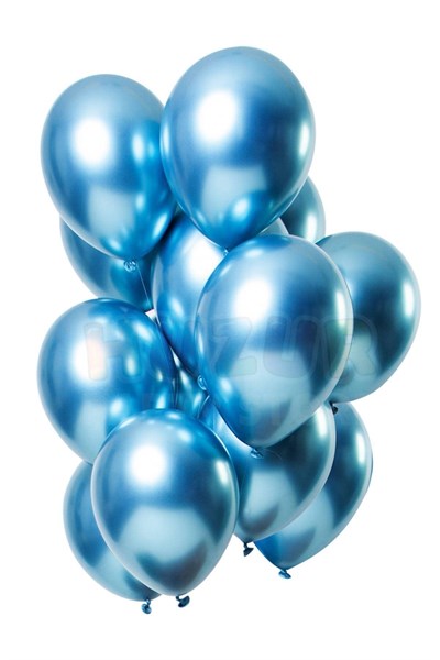 Mavi Renkli Krom Balon 10 Adet 30 Cm Inanılmaz Parlak Aynalı Rengi Canlı Doğum Günü Parti Balonu