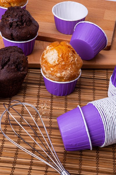 Mor 50li Kek Kalıbı Fırında Dağılmayan 7x3.5 Cm Kek Kabı Muffin Kalıbı Cupcake Stand Kapsülü