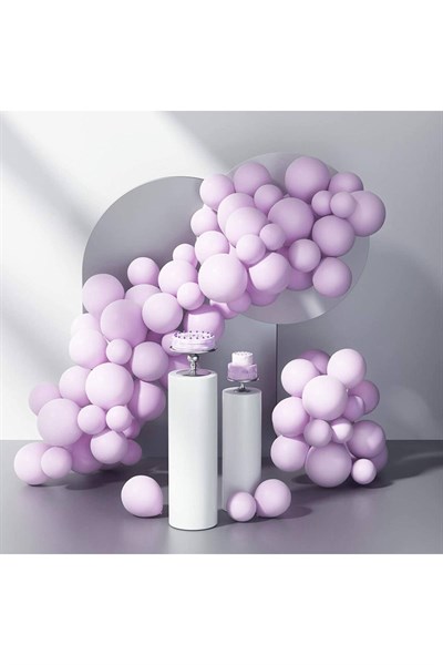 Mor Makaron Balon 10 Adet 30 Cm Pastel Rengi Parti Balonu Soft Renk Doğum Günü Partisi Konsepti Süs