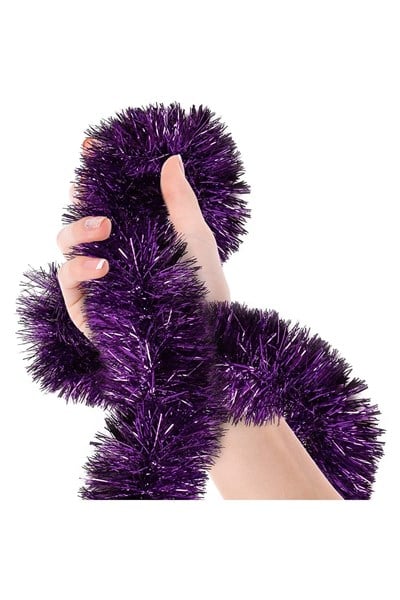 Mor Yılbaşı Garland Doğum Günü Simi Çam Ağacı Süsü 200x7 Cm Boyuna Asılan Boyna Takılan Süsleme Sim
