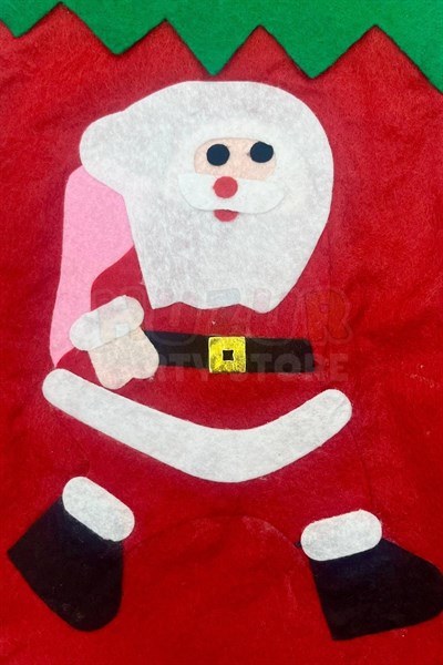 Noel Baba Yılbaşı Çorap 25x35 Cm Kırmızı Yeşil Renkli Yeni Yıl Çam Ağacı Asmalık Asılan Dekor Süs