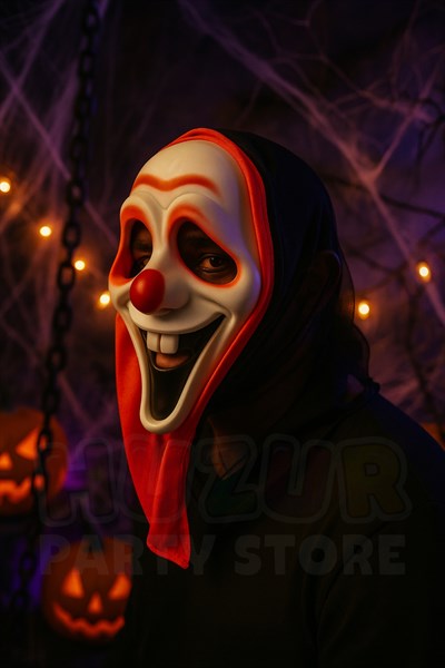 Örtülü Gülen Joker Maske 17x25 Cm Plastik Cadılar Bayramı Halloween Parti Korku Maske Kostüm