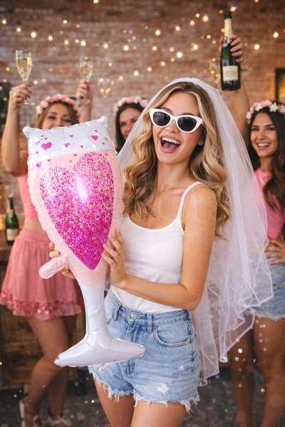 Pembe Kalp Baskılı Bardak Folyo Balon 80x30 Cm Bride To Be Süsleri Bekarlığa Veda Partisi Konsepti