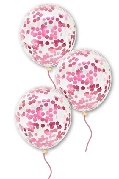 Pembe Konfetili Şeffaf Balon 10 Adet 30 Cm Içi Gözüken Pullu Balon Balon Pulu Renksiz Balon Parti