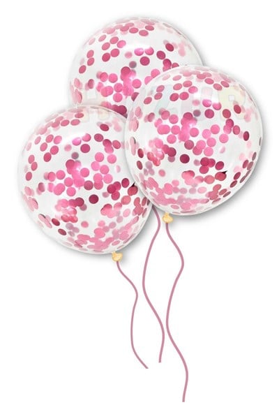 Pembe Konfetili Şeffaf Balon 10 Adet 30 Cm Içi Gözüken Pullu Balon Balon Pulu Renksiz Balon Parti