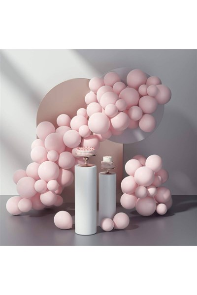 Pembe Makaron Balon 10 Adet 30 Cm Pastel Rengi Parti Balonu Soft Renk Doğum Günü Partisi Konsepti