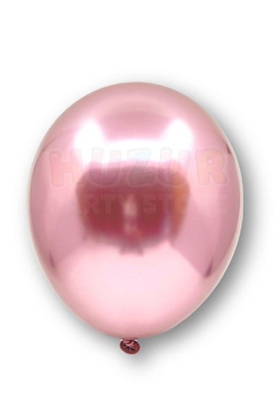 Pembe Renkli Krom Balon 10 Adet 30 Cm Inanılmaz Parlak Aynalı Rengi Canlı Doğum Günü Parti Balonu