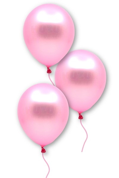 Pembe Renkli Metalik Balon 10 Adet 30 Cm Lateks Doğum Günü Cinsiyet Partisi Temalı Konsepti Balonu