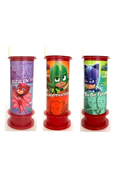Pj Mask Temalı Konseptli 3lü Köpük Balon Pj Maskeliler Karakter figürlü Köpük Baloncuk 60 ml