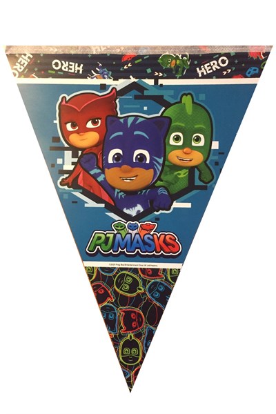 Pj Maskeliler Temalı Flama 11 Bayrak 320 Cm Pija Maske Kedi Çocuk Karakterli Pijama Mask Lisanslı