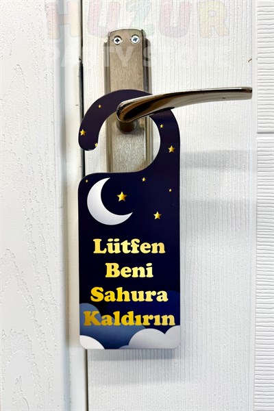 Ramazan Bayramı Kapı Kolu Askısı 6 Adet 23x9 Cm Eğlenceli Sahur İftar Askılığı Seçenek Ayar Çubuklu