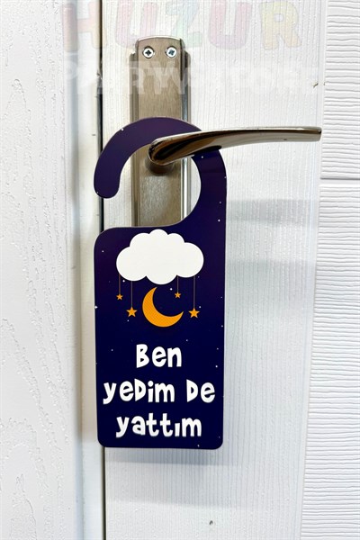 Ramazan Bayramı Kapı Kolu Askısı 6 Adet 23x9 Cm Eğlenceli Sahur İftar Askılığı Seçenek Ayar Çubuklu