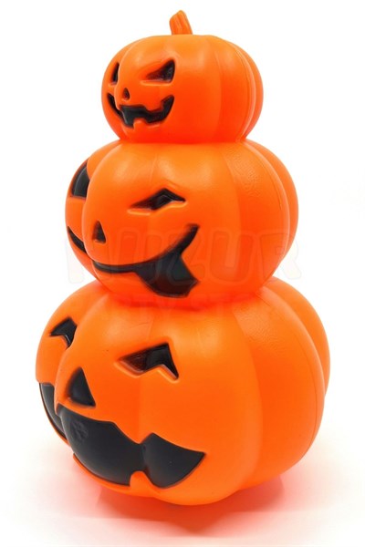 Rengarenk Işıklı 3lü Balkabağı Halloween Partisi Cadılar Bayramı Süsü 22 Cm Pilli Dekor Ürünü Kabak