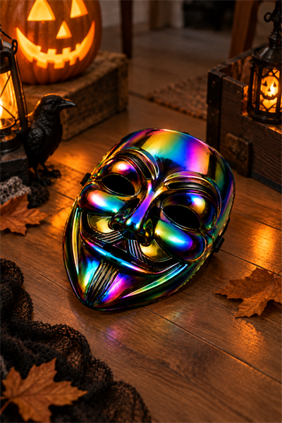 Renkli Hologramlı V For Vendetta Maske Halloween Cadılar Bayramı Yetişkin Parti Kostüm Aksesuarı