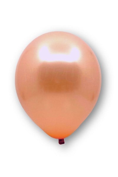 Rose Gold Konfetili Şeffaf Ve Rose Gold Metalik Balon Seti 20 Adet 30 Cm Içi Gözüken Pullu Balon
