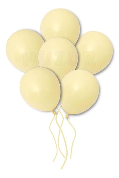 Sarı Makaron Balon 10 Adet 30 Cm Pastel Rengi Parti Balonu Soft Renk Doğum Günü Partisi Konsepti Süs