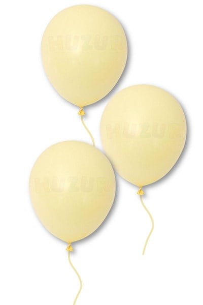 Sarı Makaron Balon 10 Adet 30 Cm Pastel Rengi Parti Balonu Soft Renk Doğum Günü Partisi Konsepti Süs
