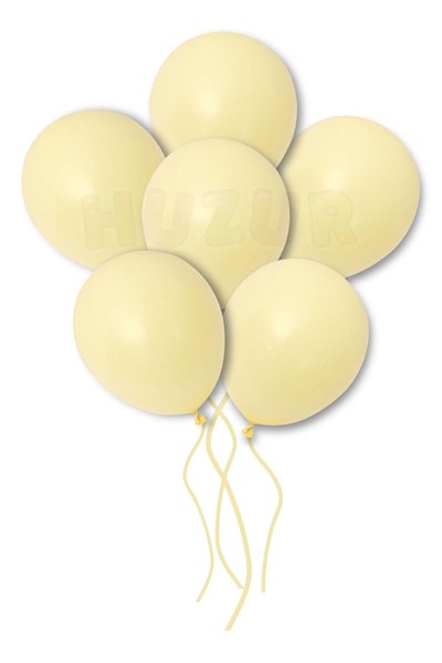 Sarı Makaron Balon 50 Adet 30 Cm Pastel Rengi Parti Balonu Soft Renk Doğum Günü Partisi Konsepti Süs