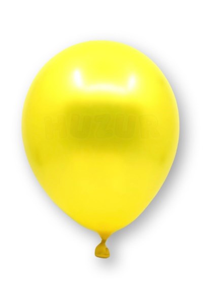 Sarı Renkli Metalik Balon 10 Adet 30 Cm Lateks Parti Konsept Temalı Safari Düz Doğum Günü Balonu