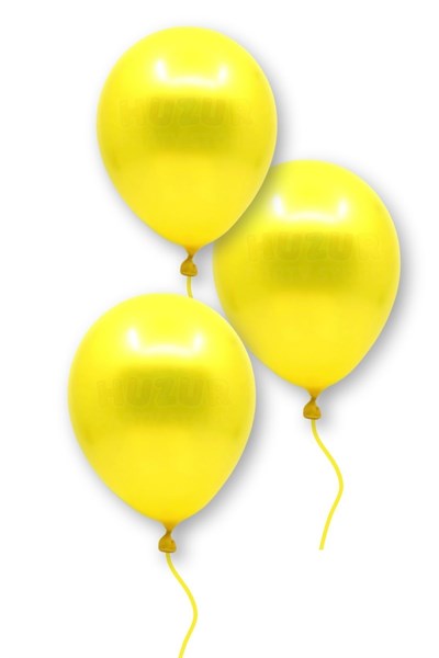 Sarı Renkli Metalik Balon 10 Adet 30 Cm Lateks Parti Konsept Temalı Safari Düz Doğum Günü Balonu