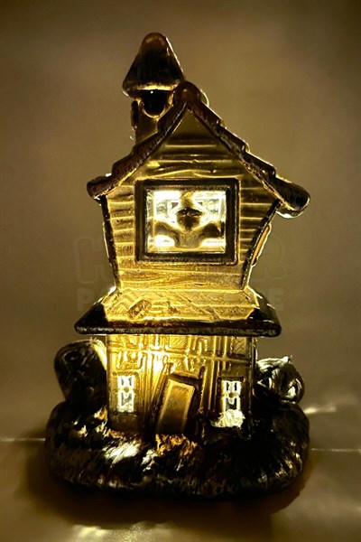Şato Tealight Mezar Taşı Balkabağı Detaylı Sarı Işıklı Pilli Mum Halloween Cadılar Bayramı 2 Adet