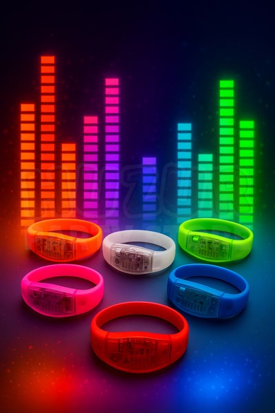 Sese Duyarlı 2li Led Bileklik Seti Parti Konser Festival Etkinlik Uzun Pil Ömrü Tek Tuş Kontrol