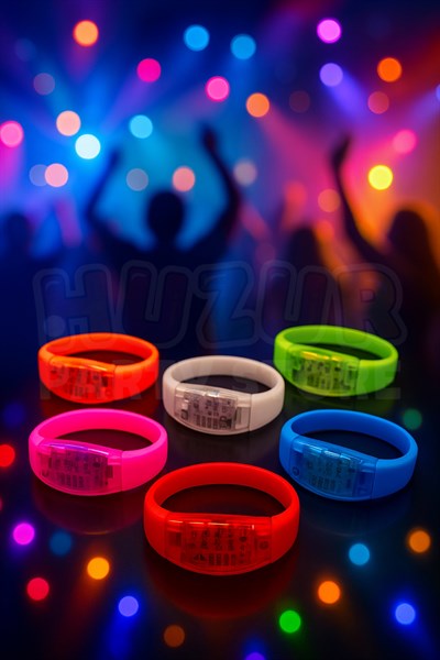 Sese Duyarlı 2li Led Bileklik Seti Parti Konser Festival Etkinlik Uzun Pil Ömrü Tek Tuş Kontrol