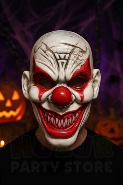 Sinsi Joker Kanlı Dişli Maske 28x21 Cm Plastik Cadılar Bayramı Halloween Parti Korku Maske Aksesuar