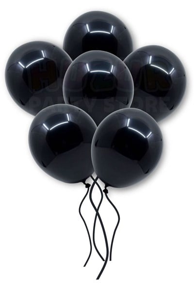 Siyah Konfetili Şeffaf Ve Siyah Metalik Balon Seti 20 Adet 30 Cm Içi Gözüken Pullu Balon Pulu Parti