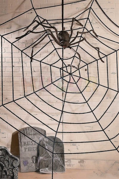 Siyah Örümcek Ağı 2.5 X 2.5 Metre Halloween Partisi Cadılar Bayramı Şaka Ürünü Mekan Süsleme Süsü