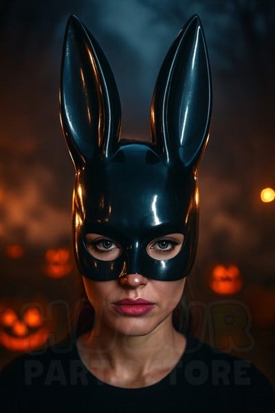 Siyah Playboy Tarzı Tavşan Maske Halloween Partisi Cadılar Bayramı Unisex Her Kafaya Uygun Süs