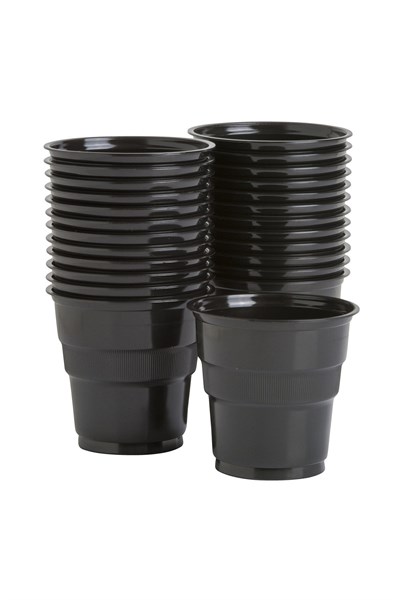 Siyah Renk 25 Li Plastik Bardak 180 Cc 7 Oz Sert Doğum Günü Partisi Meşrubat Bardağı