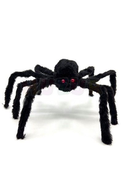 Siyah Renk Kırmızı Gözlü Örümcek Halloween Cadılar Bayramı Bacakları Tamamen Açıldığında 30 Cm