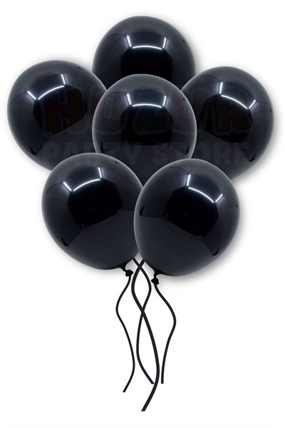 Siyah Renkli Metalik Balon 10 Adet 30 cm Lateks Parti Konsept Organizasyon Kına Doğum Günü Balonu
