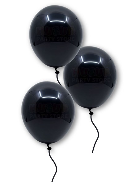 Siyah Renkli Metalik Balon 10 Adet 30 cm Lateks Parti Konsept Organizasyon Kına Doğum Günü Balonu