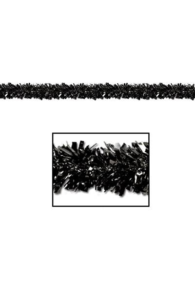 Siyah Yılbaşı Garland Doğum Günü Simi Çam Ağacı Süsü 200x7 Cm Boyuna Boyna Asılan Süsleme Sim