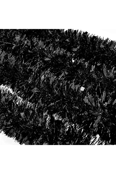 Siyah Yılbaşı Garland Doğum Günü Simi Çam Ağacı Süsü 200x7 Cm Boyuna Boyna Asılan Süsleme Sim
