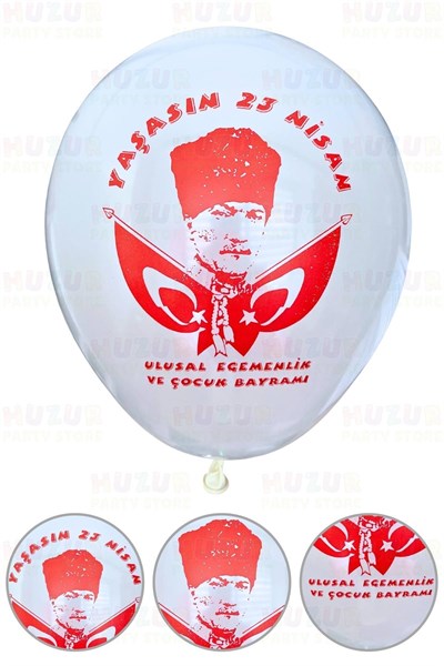 Türk Bayraklı Ve 23 Nisan Baskılı 14 Adet Balon Ve 2 Li Balon Standı Seti Milli Bayram 29 Ekim Süsü