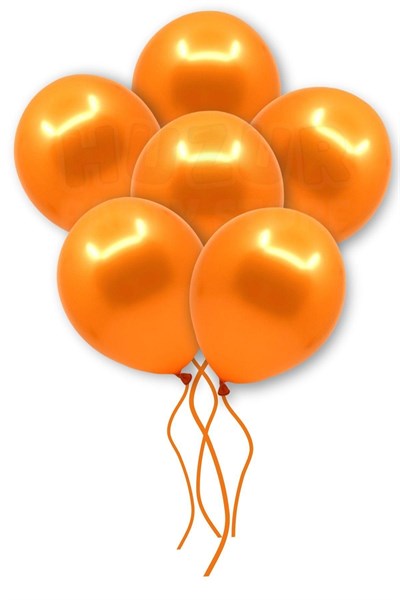 Turuncu Renkli Metalik Balon 10 Adet 30 cm Lateks Parti Konsept Temalı Safari Düz Doğum Günü Balonu