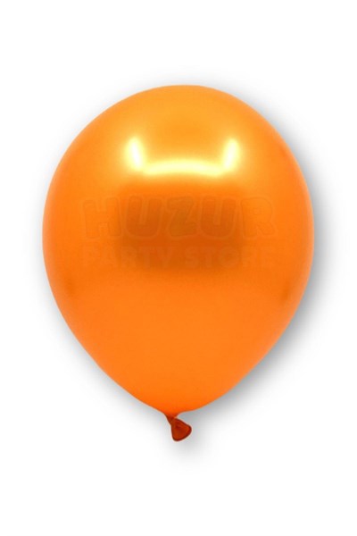 Turuncu Renkli Metalik Balon 10 Adet 30 cm Lateks Parti Konsept Temalı Safari Düz Doğum Günü Balonu