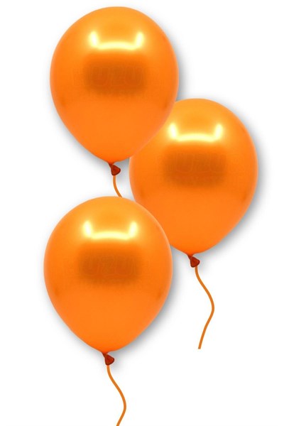 Turuncu Renkli Metalik Balon 10 Adet 30 cm Lateks Parti Konsept Temalı Safari Düz Doğum Günü Balonu