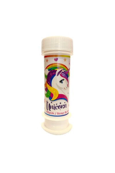 Unicorn Temalı Boynuzlu At Konseptli Dağıtmalık Hediye Köpük Balon Üfleme Baloncuk 60 Ml 3lü