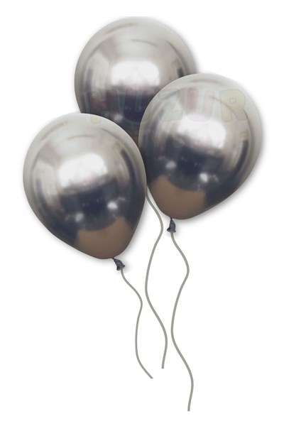 Uzay Grisi Renkli Krom Balon 50 Adet 30 Cm Koyu Gri Inanılmaz Parlak Rengi Canlı Doğum Günü Partisi