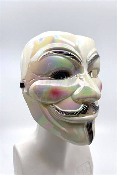 V For Vendetta Hologramlı Maske Halloween Partisi Cadılar Bayramı Kırmızı Yanaklı Parlak Unisex