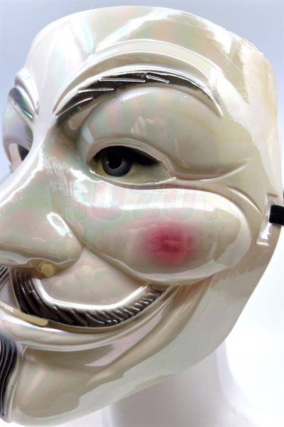 V For Vendetta Hologramlı Maske Halloween Partisi Cadılar Bayramı Kırmızı Yanaklı Parlak Unisex