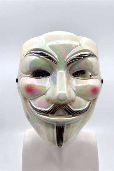 V For Vendetta Hologramlı Maske Halloween Partisi Cadılar Bayramı Kırmızı Yanaklı Parlak Unisex